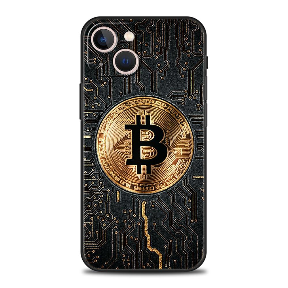 Luxury TPU Soft Phone Case For iPhone 17 Air 16E 16 11 15 14 Pro MAX 12 13 7 8 Plus X XR XS SE 2022 Cover Luxury Bitcoin B