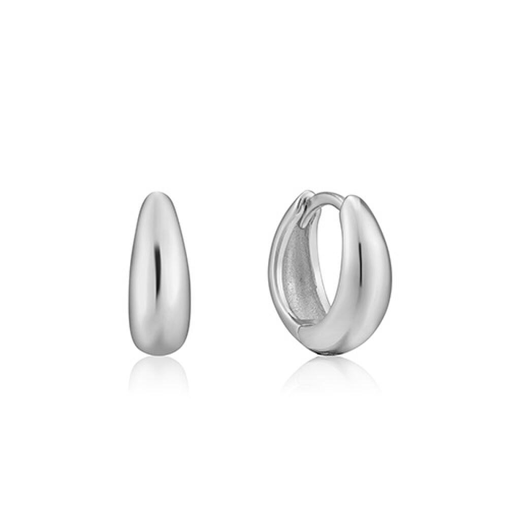 [Chu Wearing] Luxe Huggie Bold One-Touch Mini Ring 925 Silver Earrings E024-03H