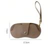 Portable Sunglasses Pouch Leather Neck-Hanging Eyeglass Case Anti-Pressure Protective Sleeve Fashionable Storage Bag for Eyewear
