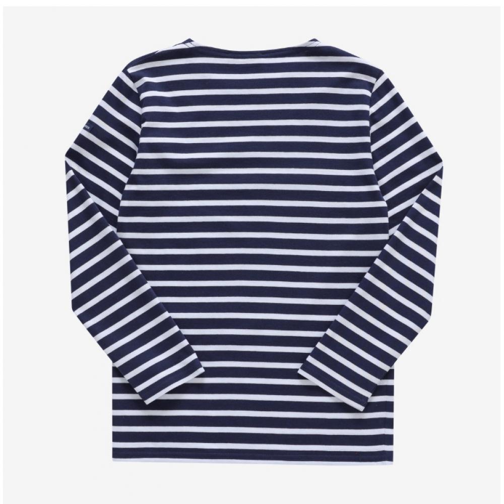 SainT James Kids Long Sleeve T shirT Modern sTripe Marine Neige 2066