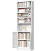 Metal Bookshelf with 5 Levels and Door, Industrial White, Adjustable Shelves, Dimensions H 180 x W 60 x D 23.6 cm, for Living Room, Office and Library