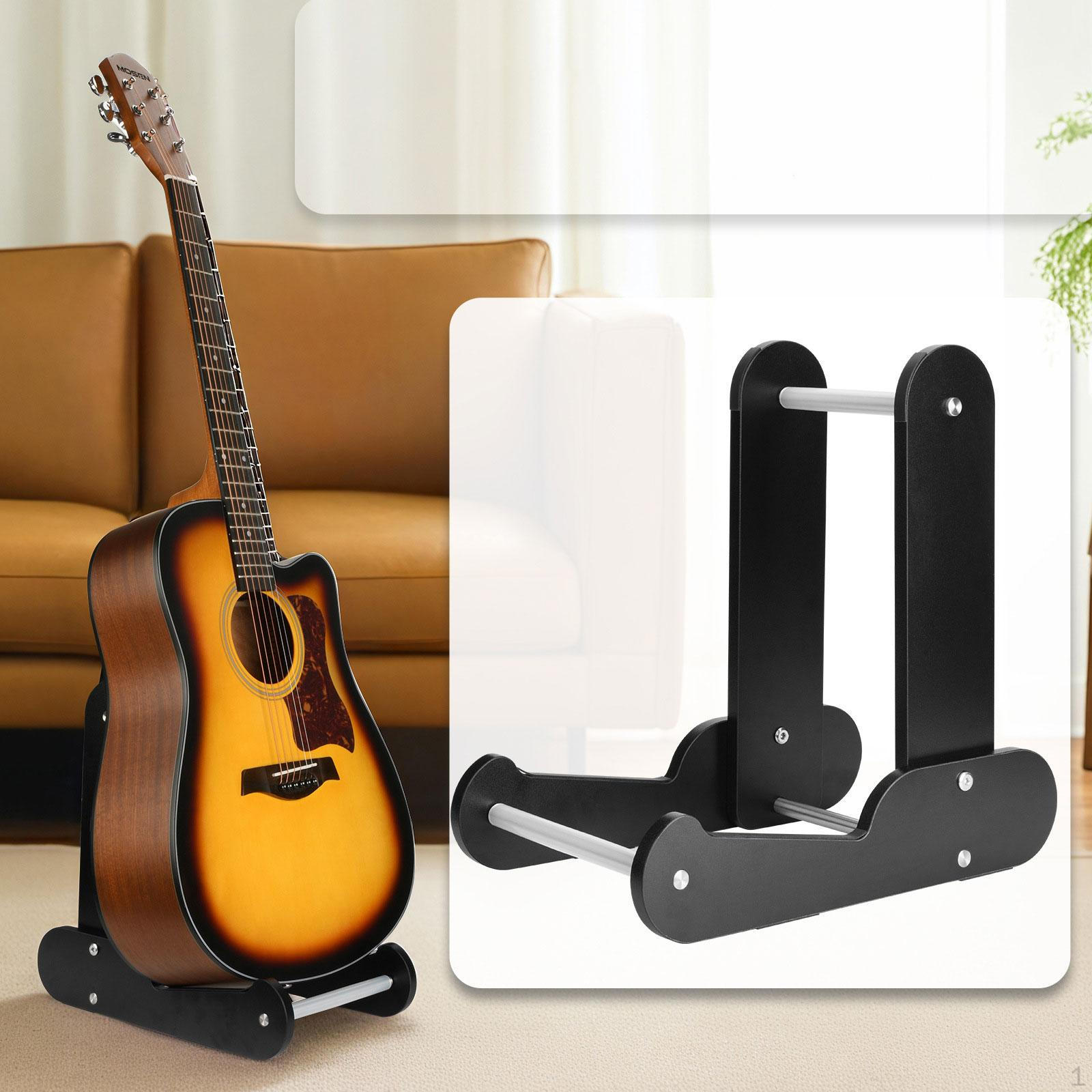 

Guitar Stand Holder Multifunctional Gifts Assembly Vertical Space Saving Black Organizer