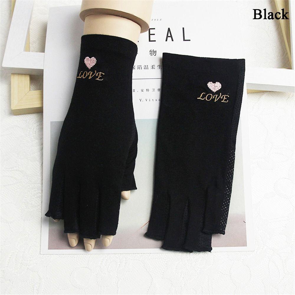 Summer Driving Non-Slip Half Finger Gloves Fingerless Gloves Sunscreen Gloves Short Mittens
