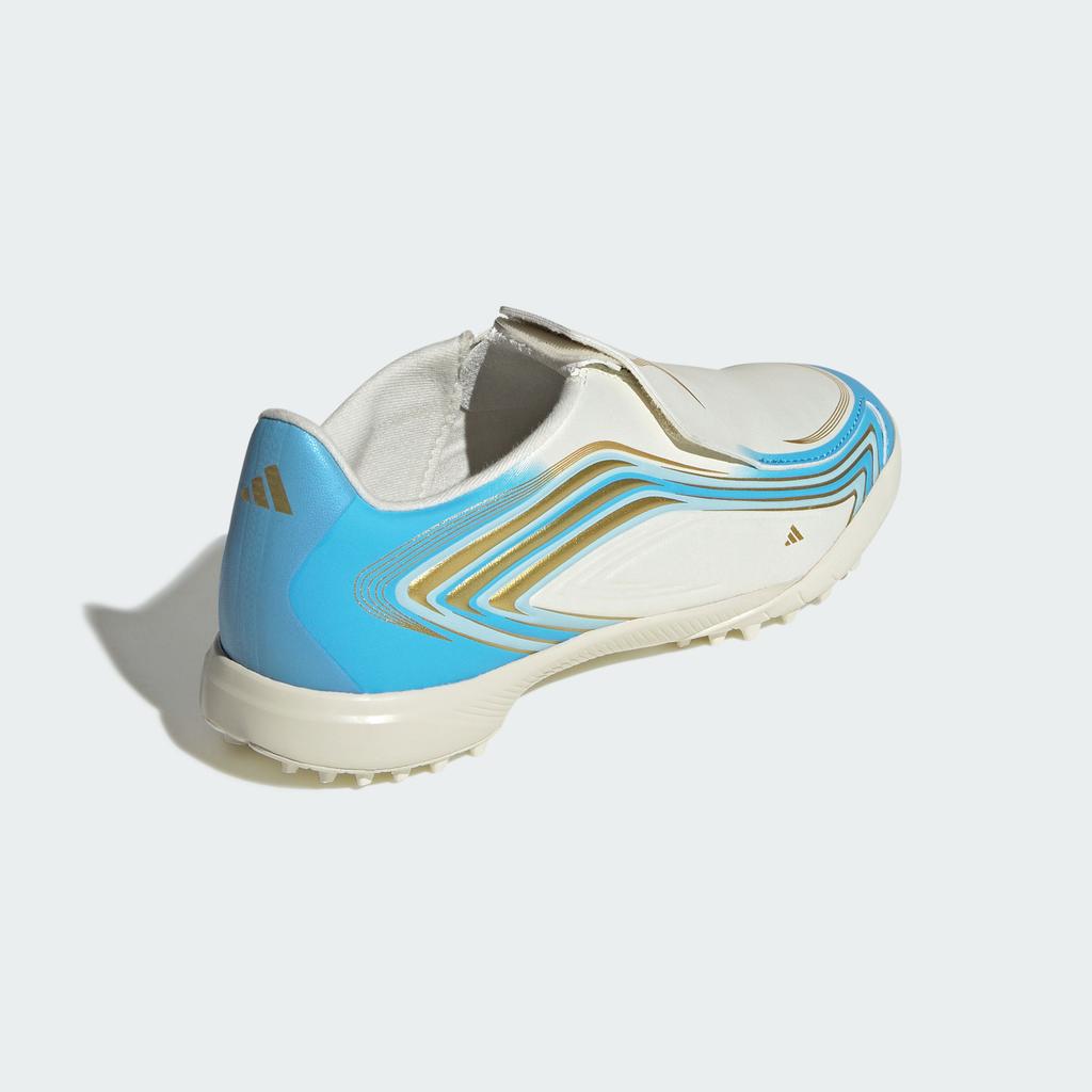 adidas F50 Messi League Laceless TF Little Kid 'Ivory Semi Blue Burst'