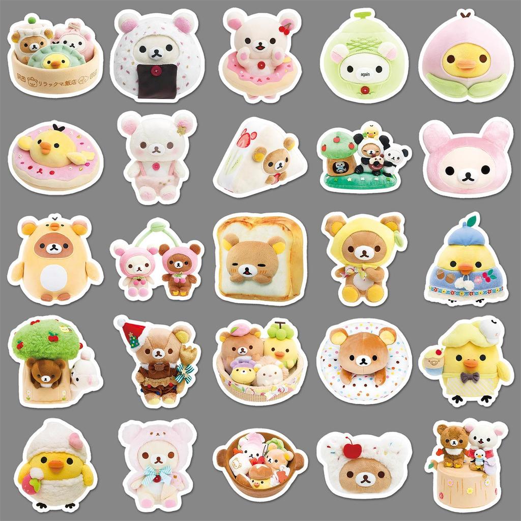 54 Adorable Relax Bear Stickers: Waterproof Cartoon Animal Decorations for Thermos Cups & Notebooks