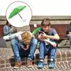 1pc Mini Umbrella For Smartphones With Universal Pig-Shaped Suction Cup Holder, Outdoor Anti-Glare Sun Shade, Made Of Polyester Fiber Material
