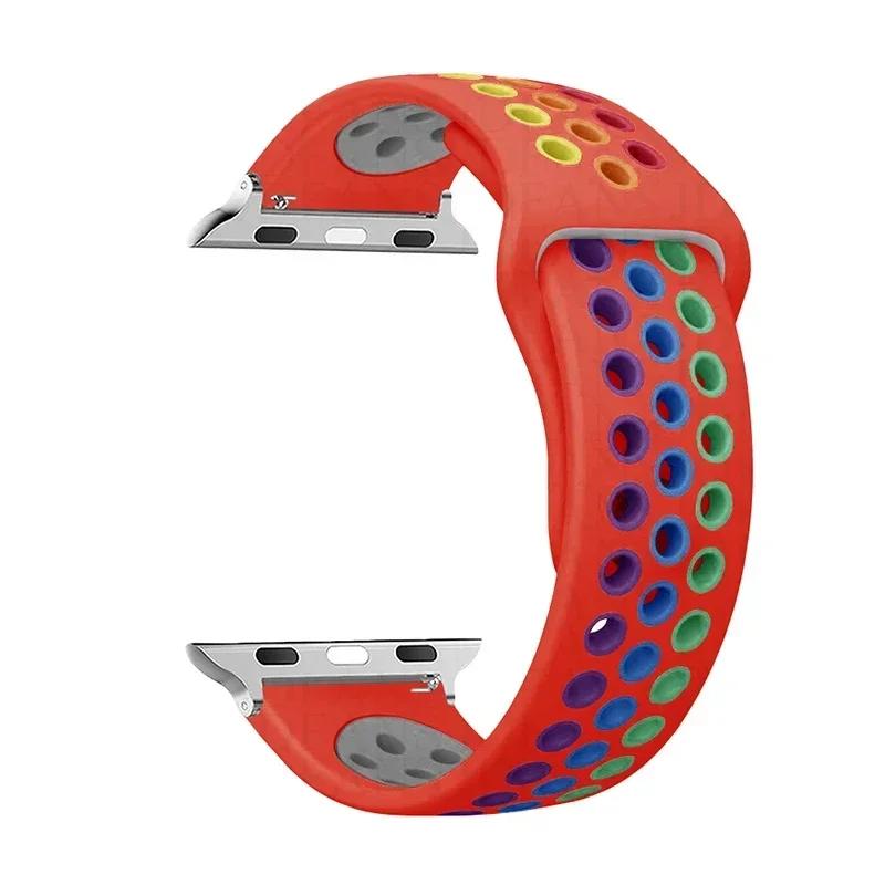 Sport Loop Strap für Apple Watch Band Ultra 2 49 mm 44 mm 40 mm 41 mm 45 mm 42 mm 38 mm Silikonarmband iWatch Serie 9-8-7 6 5 4 SE