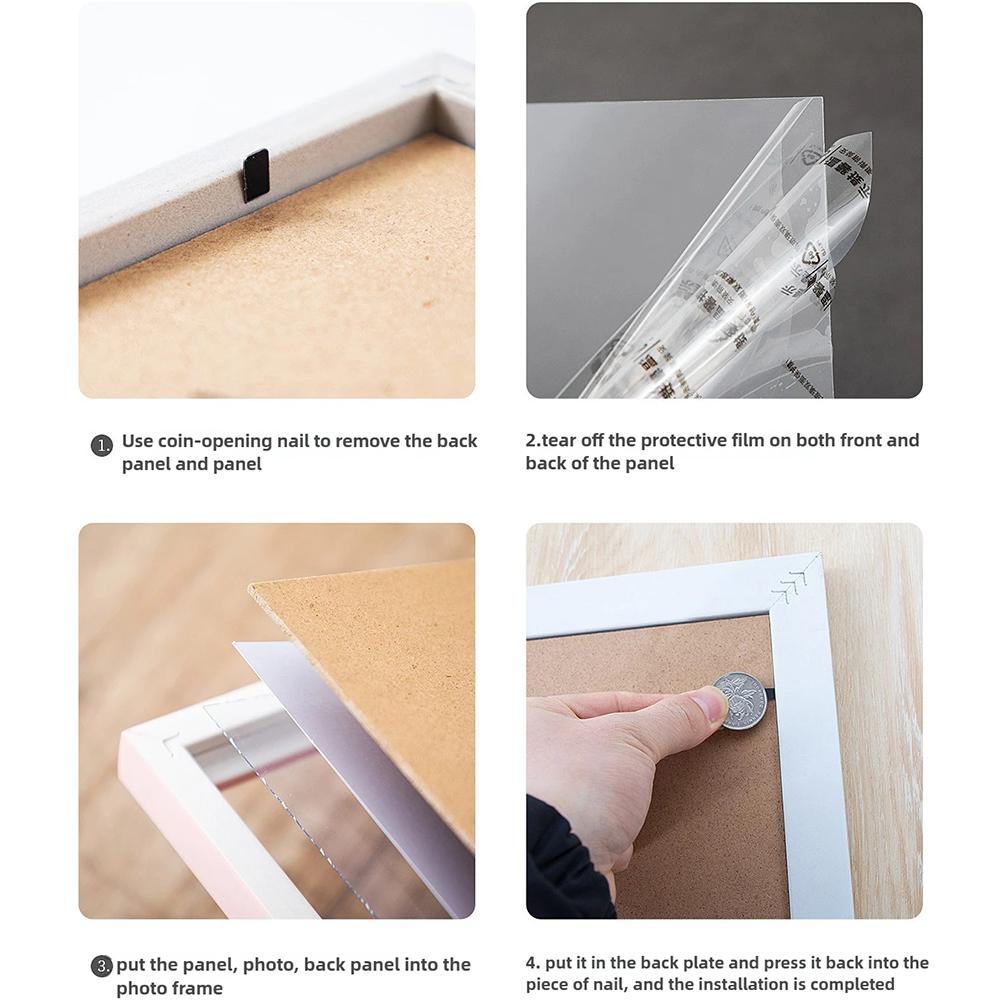 Wooden Photo Frame Simple Picture Frames Tabletop Display Wall Mount Home Decor Gift