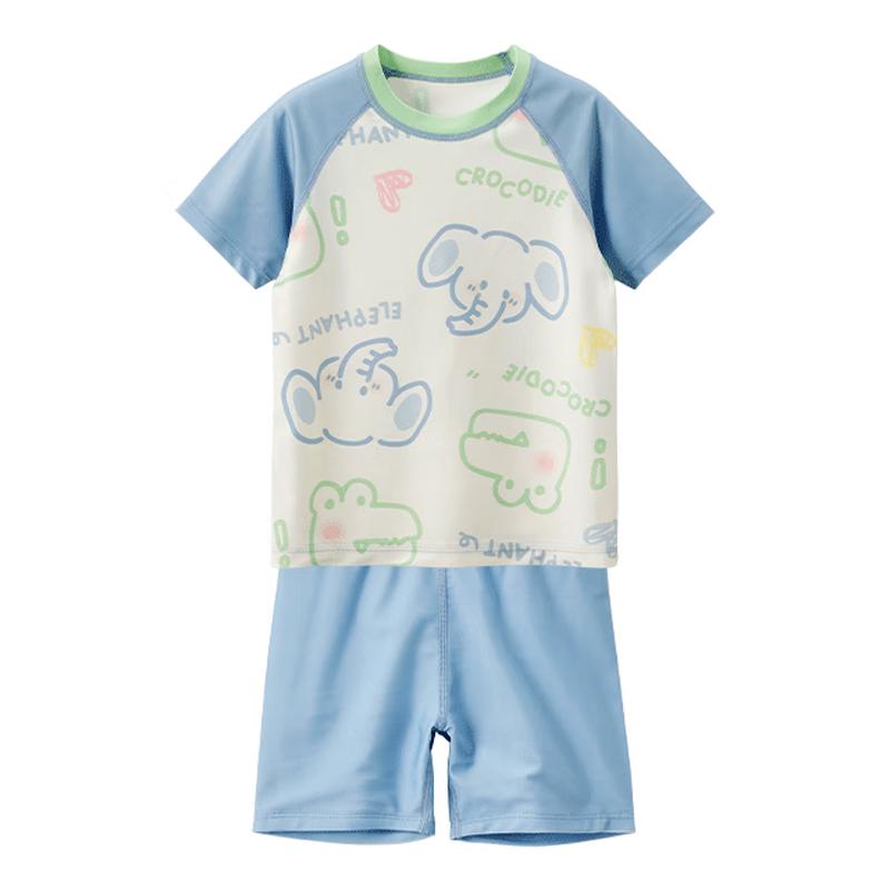 WELLBER Kids  Sun-Protective 3-Piece Split Swimsuit Set 120
