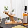 Small Plant Stand Wooden Multi-Tier Storage Display Aesthetic Plant Holders Indoor Stand for Home Decor Living Room Bedroom