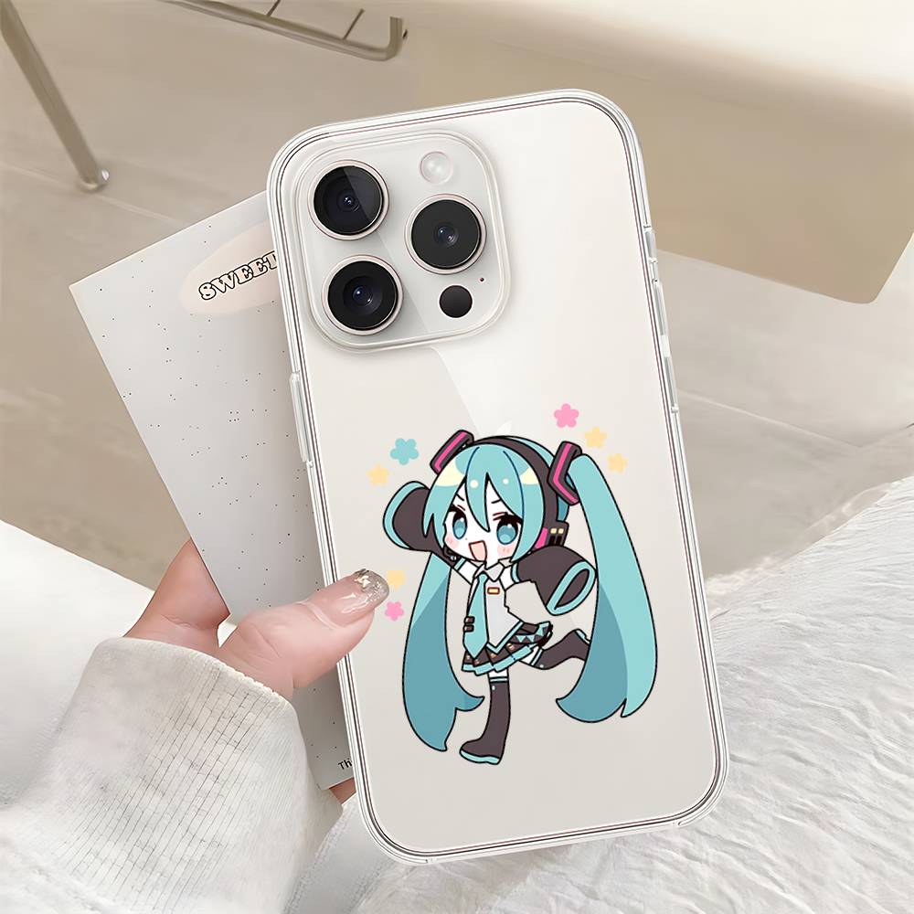 Kawaii H-Hatsune Miku-S Phone Case For Iphone17 16 15 11 13 14 Pro Max 7 8 Plus X Xr Xs Max Se2020 12mini Transparent Cov