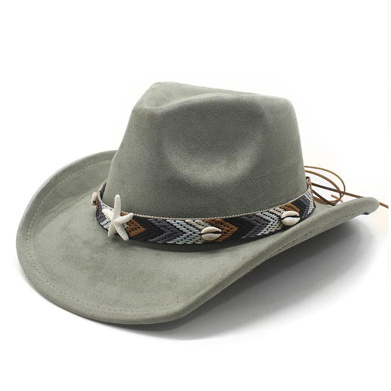 New Beach Resort Suede Top Hat Men's and Women's Couple Hat Western Cowboy Top Hat Jazz Hat for Performance