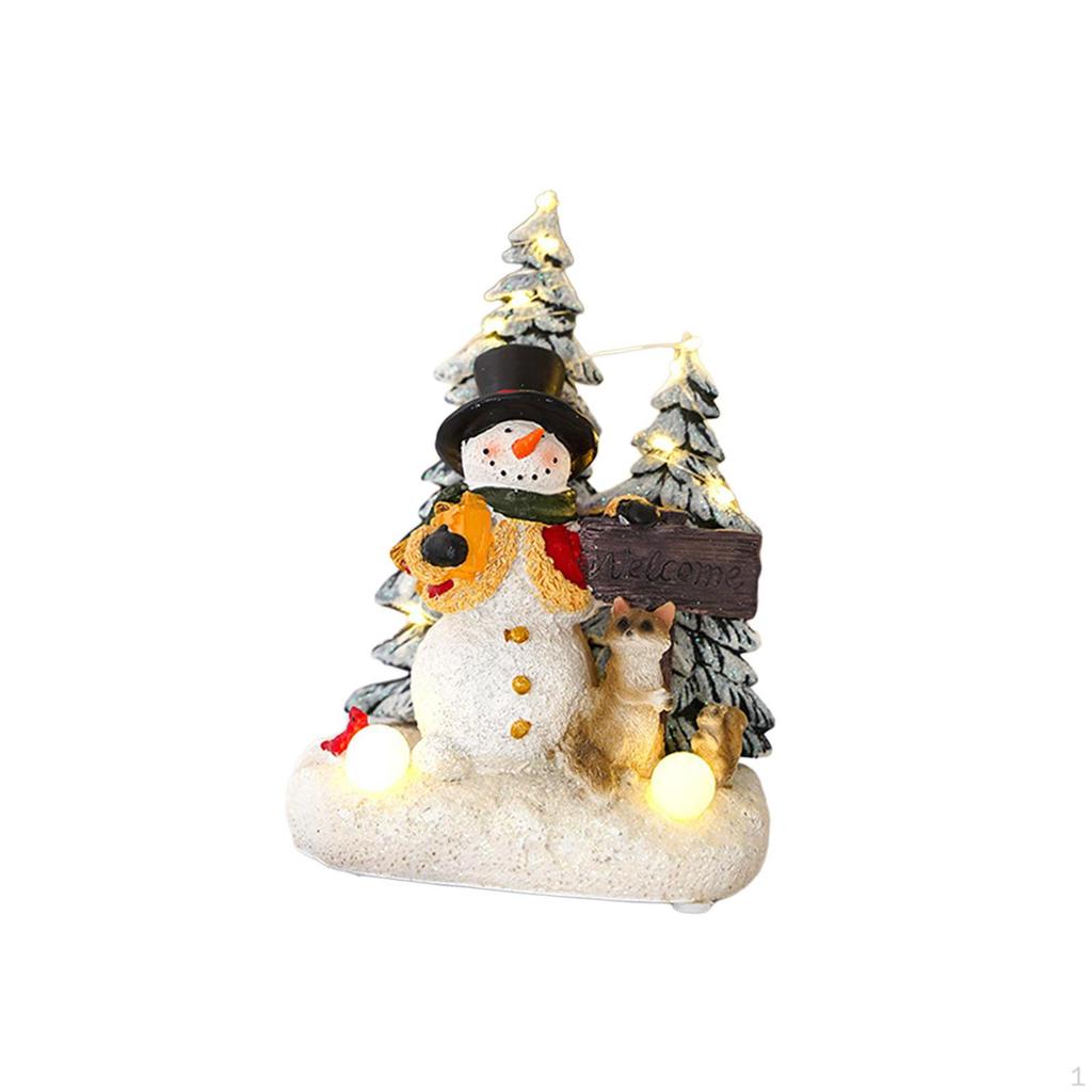 Christmas Illuminated Miniature Musical Ornament Resin Figurine Xmas Displays for Wedding, Home or