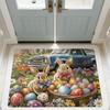 Egg Flower Rabbit Floor Mat Cartoon Bathroom Mat Easter Bunny Door Mat  Floor Protection