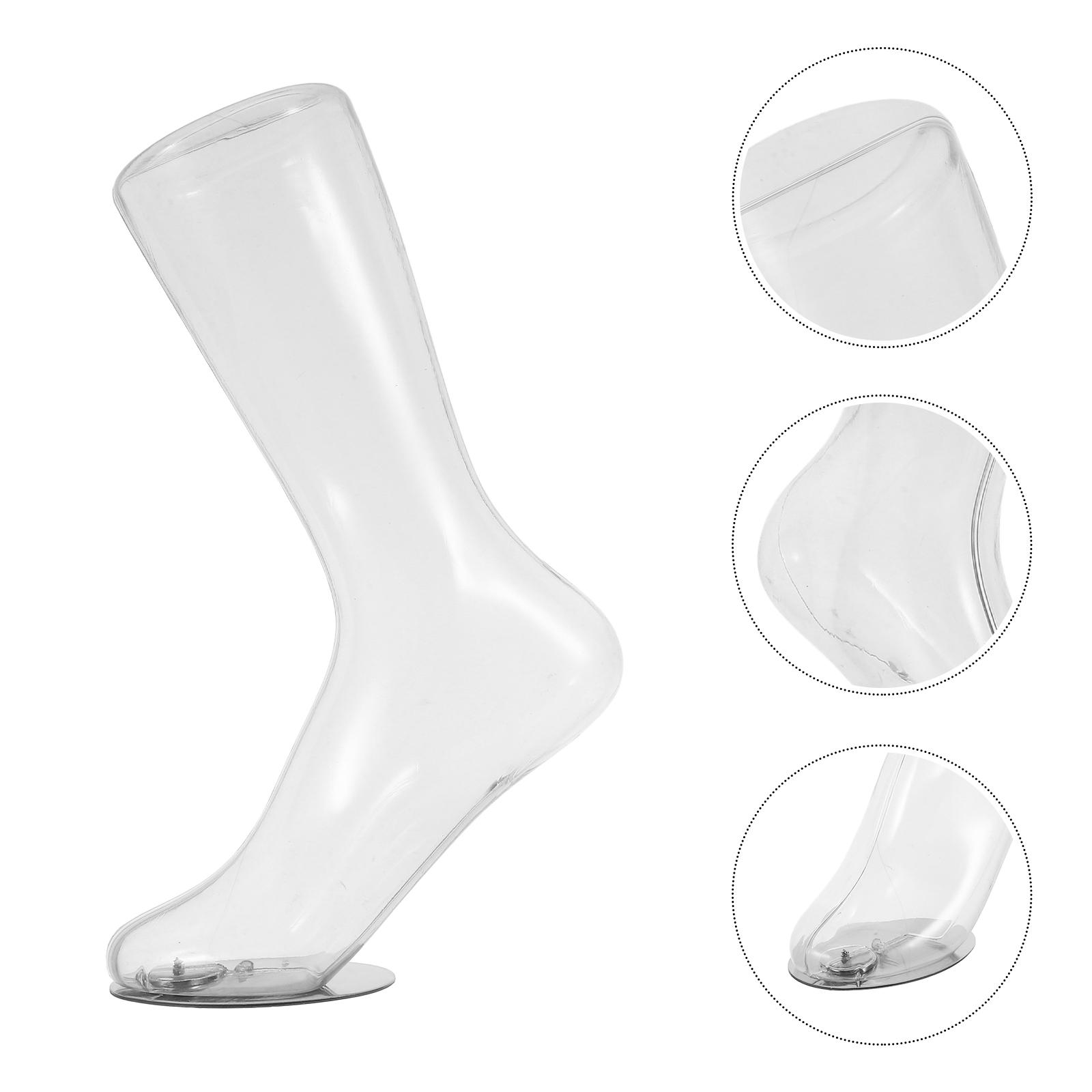 Plastic Transparent Magnetic Foot Mannequin For Display Stand Male Female Shoe Model Feet Display Prop Mannequins Sock Stand