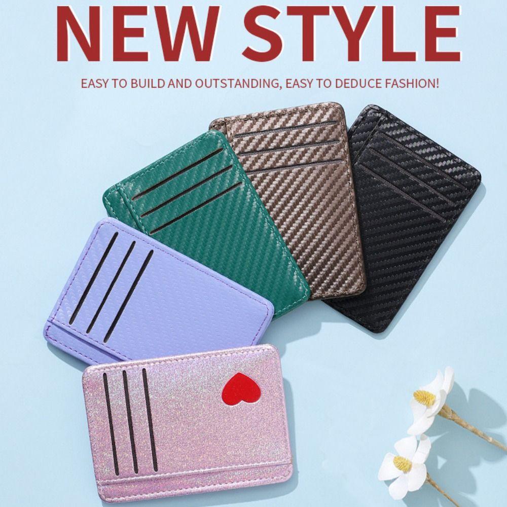 Fashion PU Leather Card Holder Multiple Pockets Ultra Thin Coin Purse 5 Colors Slim Wallet Money Clip Men Women
