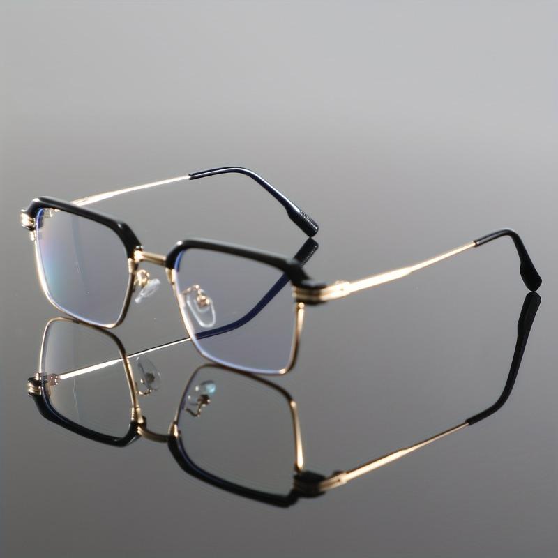 Fashion Metal Metal Square Simple Personality Half-frame Women Men Eye Protection Anti Blue-ray Glasses