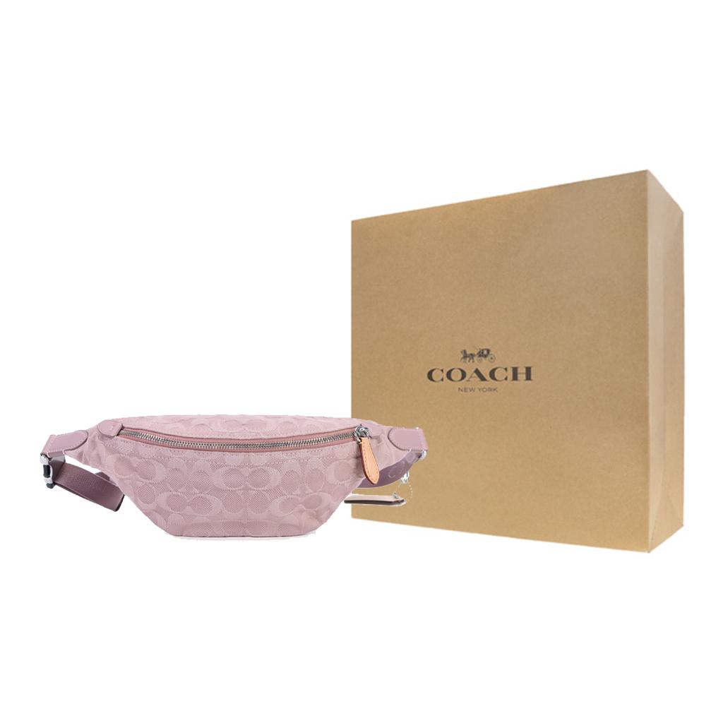 Coach Charter 34 Solid Color Embossed Logo Classic Floral Fabric Chest Bag Women Bags Purple CJ825-MBS
