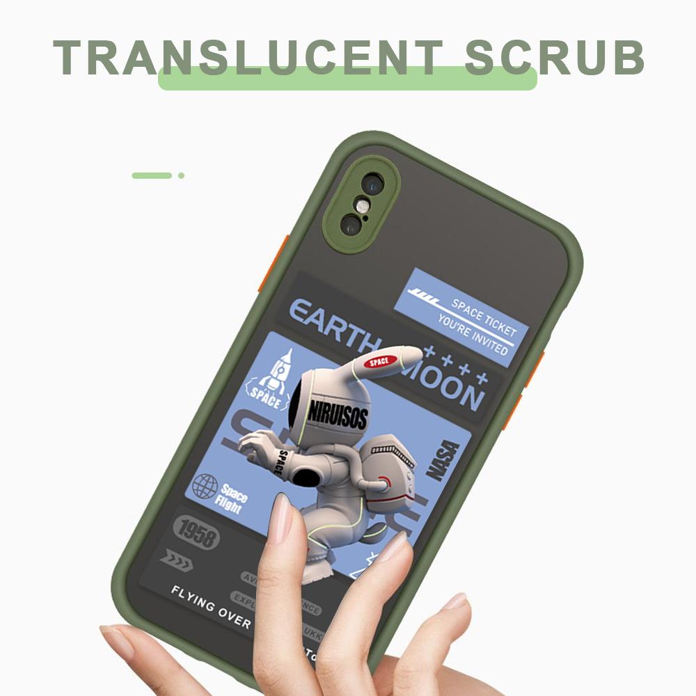 Knapsack Astronaut Phone Case for Infinix iPhone 14 13 12 11 Pro Max Samsung Galaxy S20 FE A52 S23 Slim Matte Back Cover Lens Protection Cases