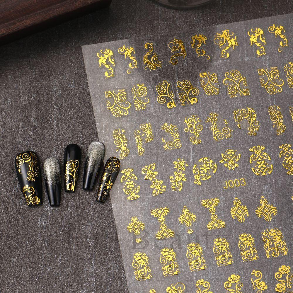 

New Nail Art Sticker Large 3D Bronzing Rose Rattan DIY Nail Sticker