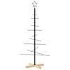 Vidaxl Metalowa Choinka Z Drewnianą Podstawą, Czarna, 120 Cm