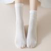 5/10 Pairs Casual Women's Mid Calf Spring Autumn Solid Color Cotton Pile Socks Anti Pilling Non Slip Pregnant Women's Bone Free Postpartum Socks