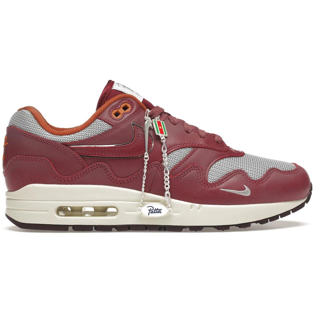 

Кроссовки Nike Air Max 1 Patta Waves Rush Maroon (с браслетом)(ДО9549-001) 38