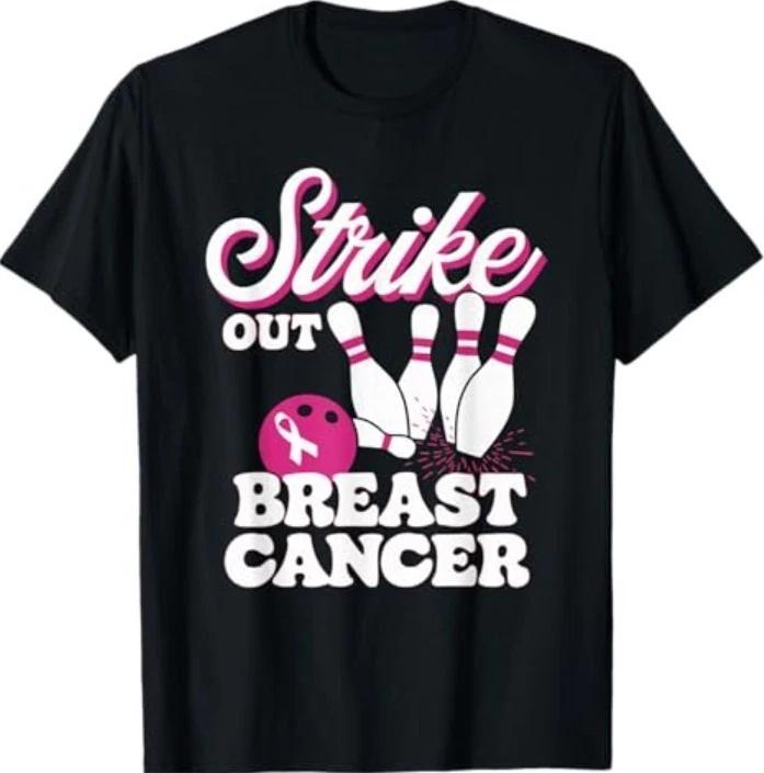 Strike Out Breast Cancer Bowling Awareness Women Men T-Shirt S