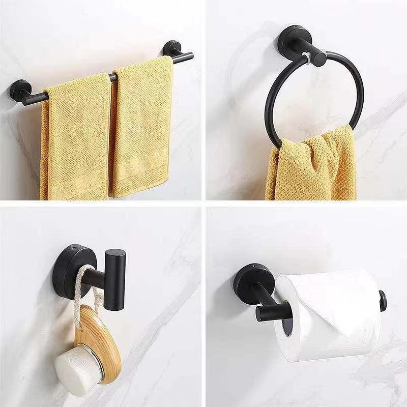 Wall Mount Toilet Towel Paper Holder Adhesive Black Silver Kitchen Roll Paper Stand Hanging Napkin Rack Bathroom Accessories WC