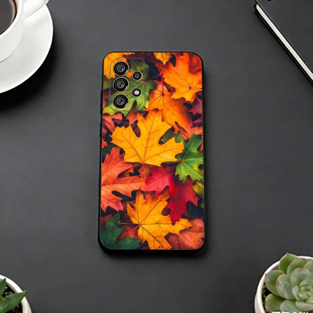 

Colorful L-Leaves Phone Case For Samsung S25,S24,S21,S22,S23,S30,Ultra,S20,Plus,Fe,Lite,Note,10,Black Cover Samsung S23plus5G