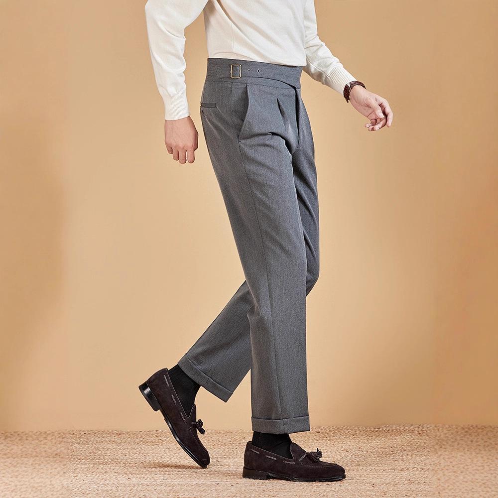 

Мужские повседневные брюки из тяжелого хлопка 350 г - Весна/Осень, прямые, свободного кроя 33 серый