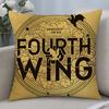 Book Fourth Wing Cushion Cover Cushion Covers Natural Linen Breathable Sofa Bedroom Decor Pillowcase