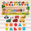 Montessori Magnetic Wooden Maze Toy Color Sorting Shape Matching Early Educational Toy Math Learning Puzzle Board for Children