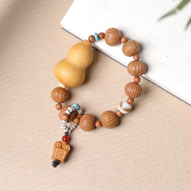 Trendiges Unisex Ethnische Kleine Kürbis Wénwán Perlenarmband für Glück und Wohlstand