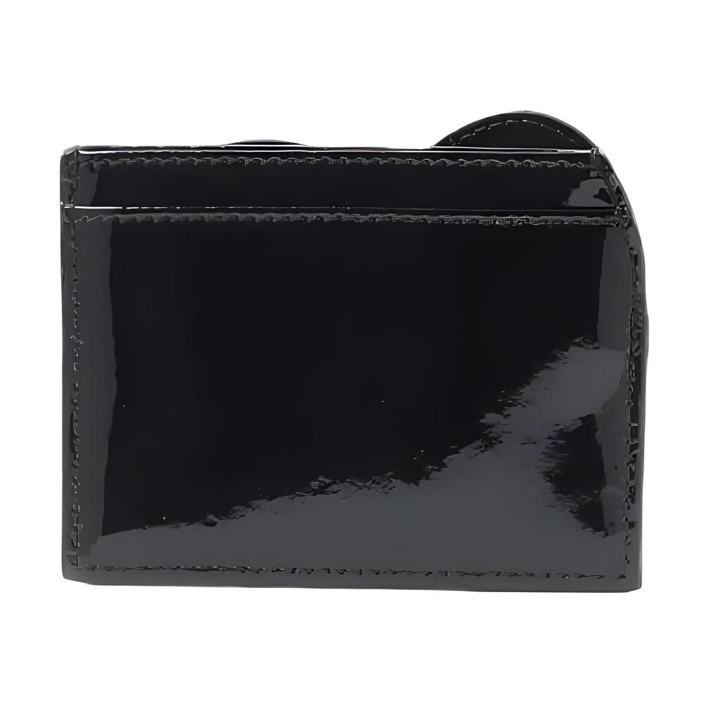 Vivienne Westwood Shiny Patent Heart Pattern Leather Card Holder Women accessories Black 50684360100D