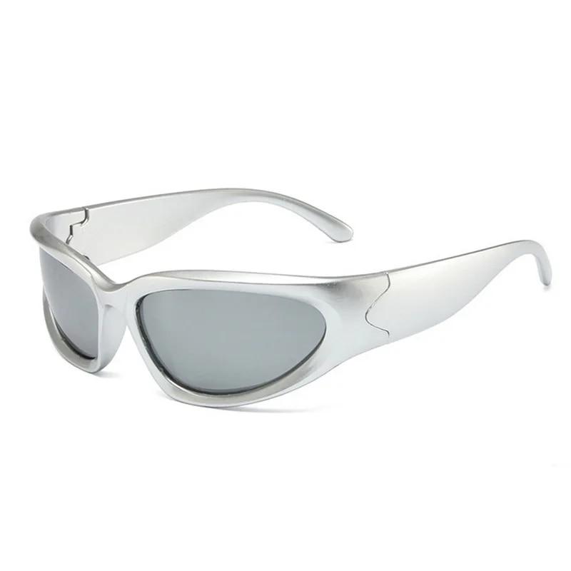 Occhiali da Sole Y2k Punk Lusso Donna Uomo Sport Occhiali da Sole Moda Estate Spiaggia Unisex Specchio Occhiali UV400