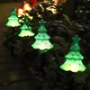 Solar LED Christmas Tree Ground Lamp Snowman Santa Claus Courtyard Outdoor Balcony Lawn Garden Holiday Decoration Colorful Light