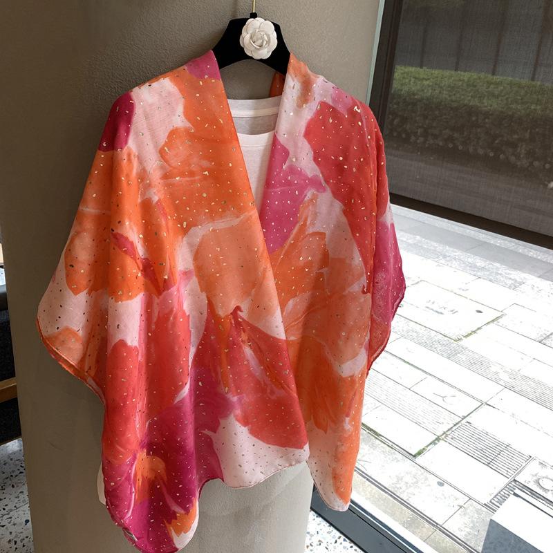 Spring, Autumn And Summer Neck Protection Scarf Cloak Silk Scarf Women'S Thin Long External Casual Decoration Scarf Shawl
