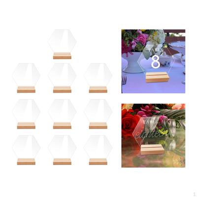 10 Acrylic Place Cards with Stand Holder Blank Written Seating Chart Card Guest Names Signs