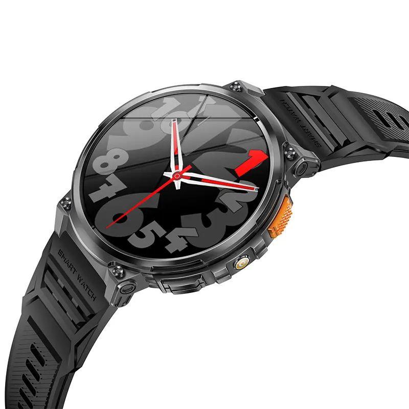 K66 Smart Watch Men Flashlight Bluetooth Call 1.85inch 128MB Memory 730mAh Large Battery LED Light Outdoor Sport Smartwatch