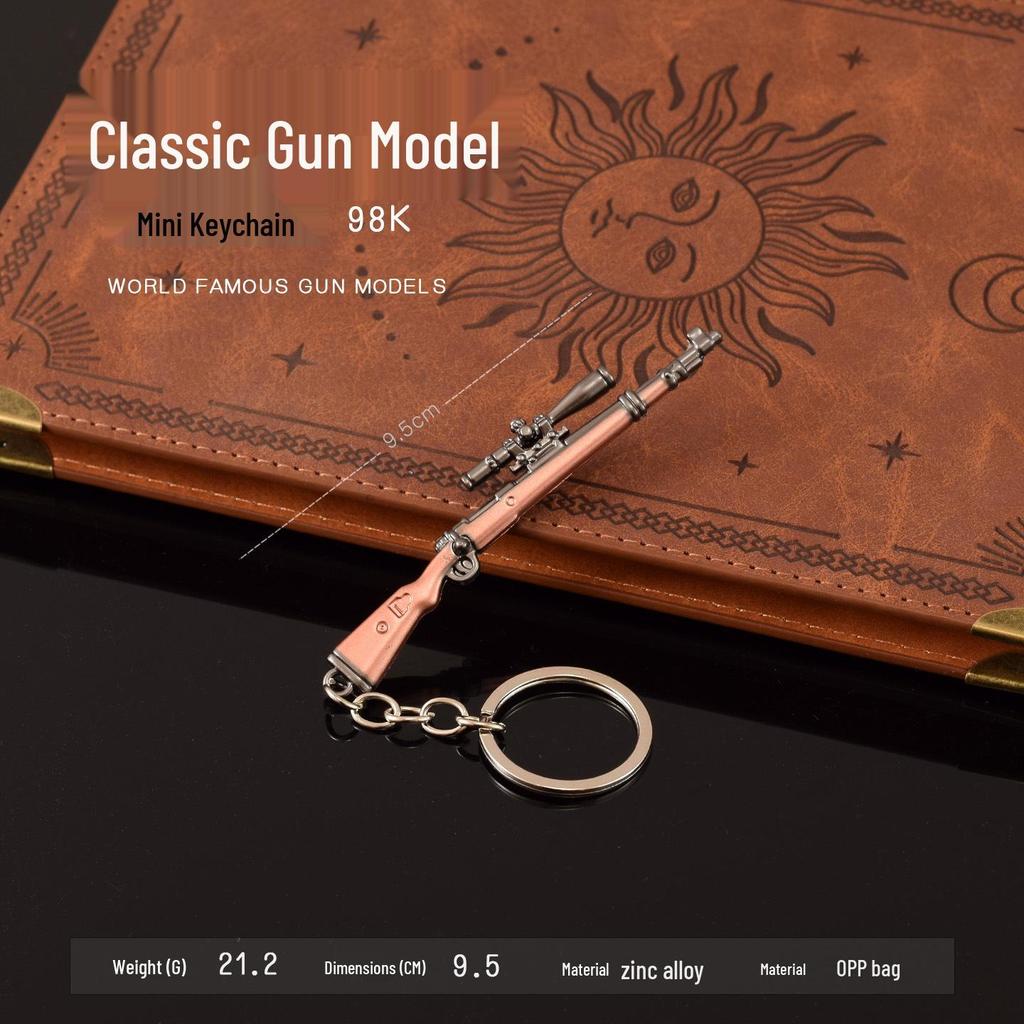 PUBG Game Peripheral Keychain: Non-Firing Gun Models (AWM, 98K, M24, P90, SKS, RPG)