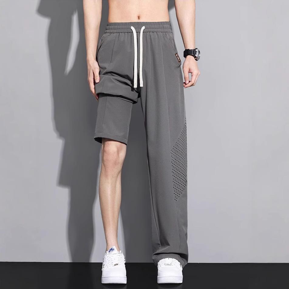 Ice-sensory Machete Casual Pants for Men's Summer New Thin Style Sporty Loose Straight Casual Long Pants for Men