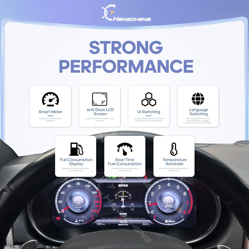 12.3inch Original Digital LCD Dashboard For Jeep Grand Cherokee WK2 2014-2020 3D model Cluster instrument Cockpit speedometer