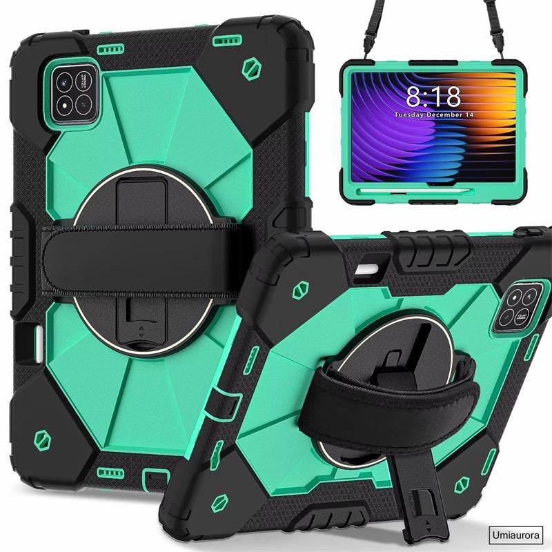 Pour Xiaomi Mi Pad7 11.2 Pad 5 6 11" 6S Pro 12.4" 7S Pro 12.5 Pouces Étui Robuste Antichoc pour Tablette avec Support Sangle Main Épaule Funda