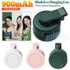 Mini Clip Fans Hanging Waist Neck Fan Girl Electric Air Cooling Fan 900mah USB Leafless Fan 3 Speeds Portable Cooler Air
