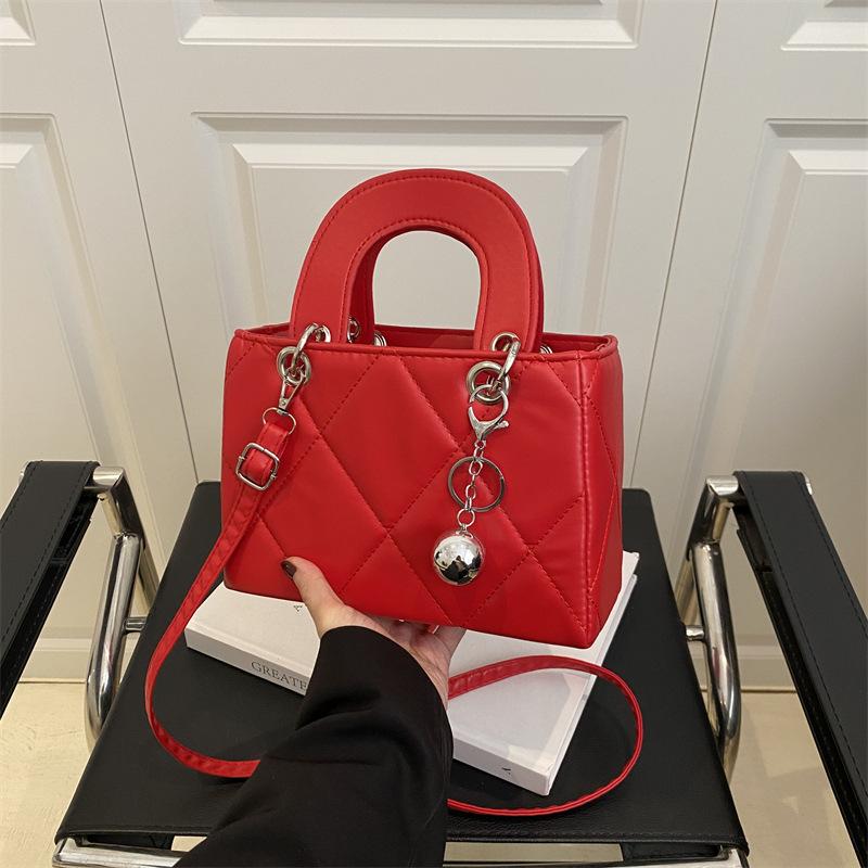 High Sense Rhombus Portable Small Square Bag Women's Bag Summer New Light Luxury Shoulder Bag Internet Celebrity Messenger Bag