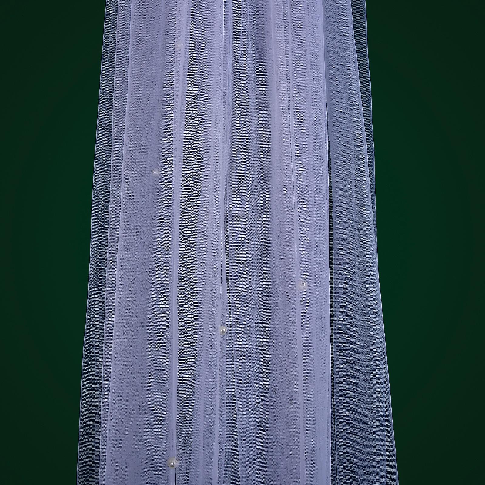 

MZA39 Фата с бантами, свадебная фата из бисера с расческой, 15 аксессуаров Quinceanera для девочек, аксессуары для первого причастия, жесткая органза 100cm