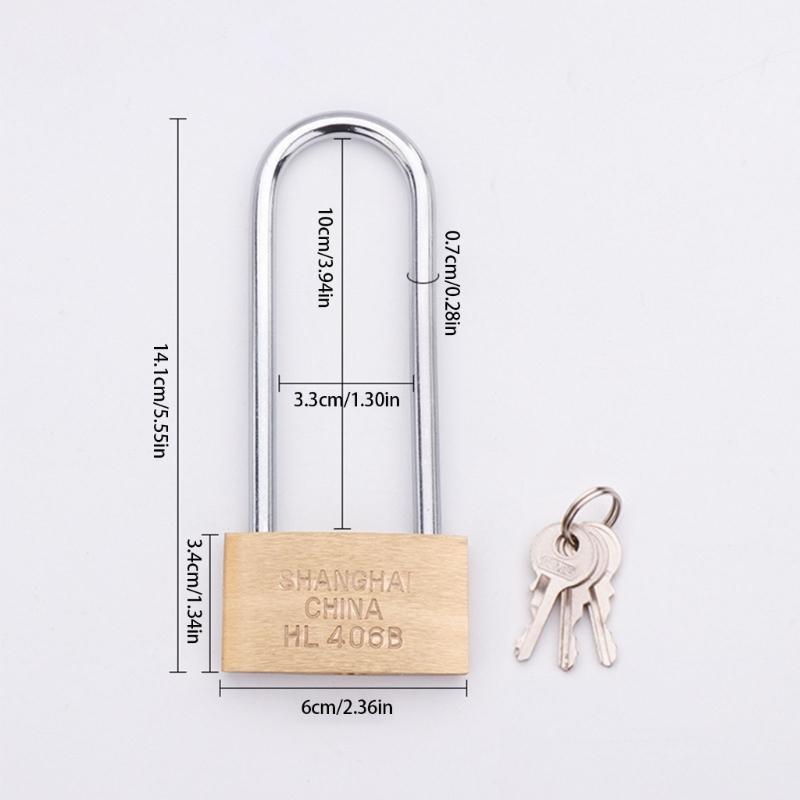 Secure Key Padlocks Extended Shackles Weatherproof Body Rustproof Mechanism Accessory for School Gym Equipment