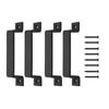 2/4Pcs Black Barn Door Handle Wardrobe Cabinet Door Pulls Iron Sliding Door Handle with Screws Furniture Accessories