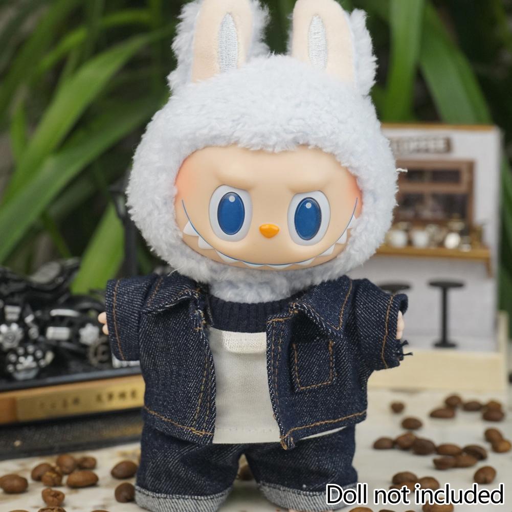 

Для 17см куклы Лабубу Одежда Модная одежда Куртка Одежда для куклы Подходящий цвет Джинсы Аксессуары для кукол Милое украшение Маленькая одежда 01#